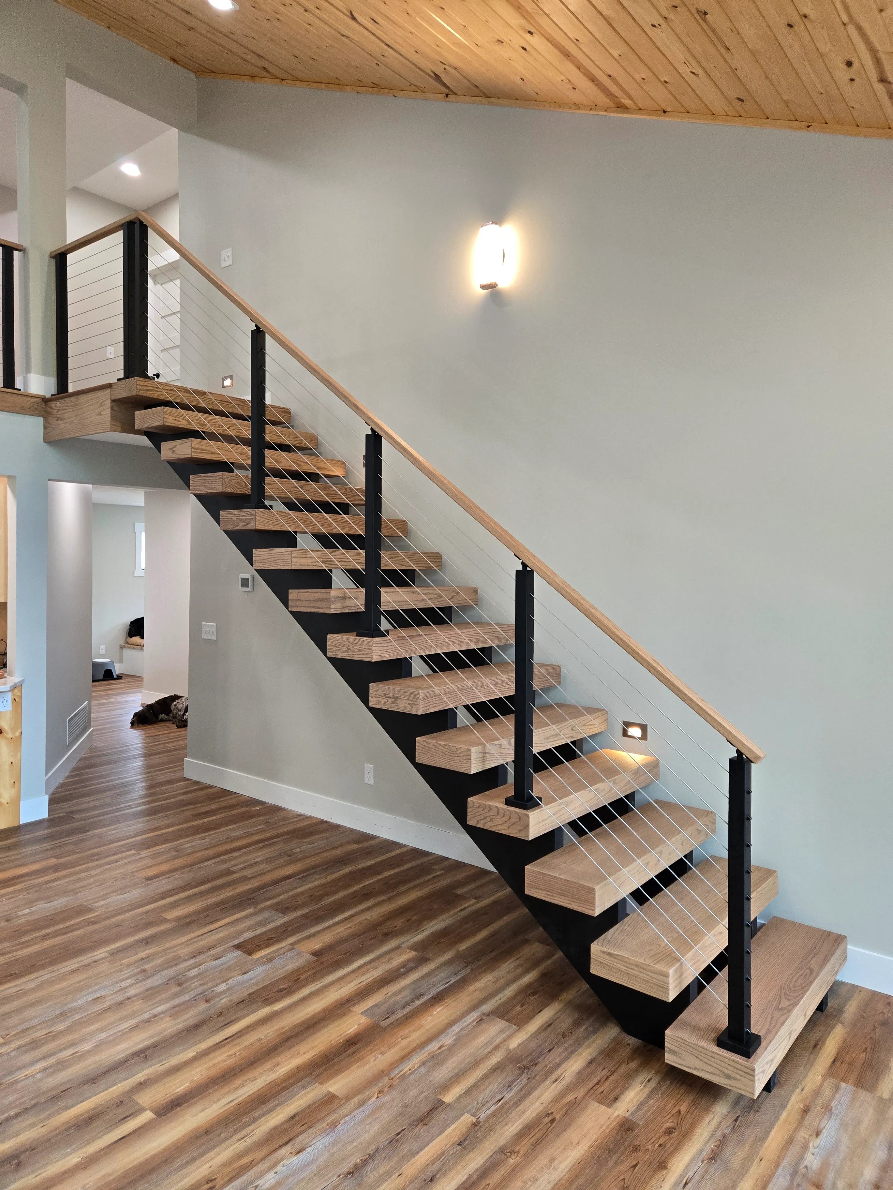 Custom floating staircase experts mi