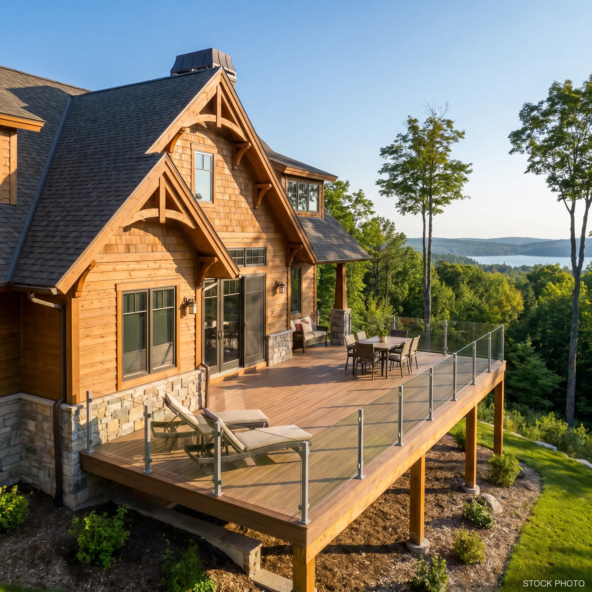 Custom glass patio railing mi