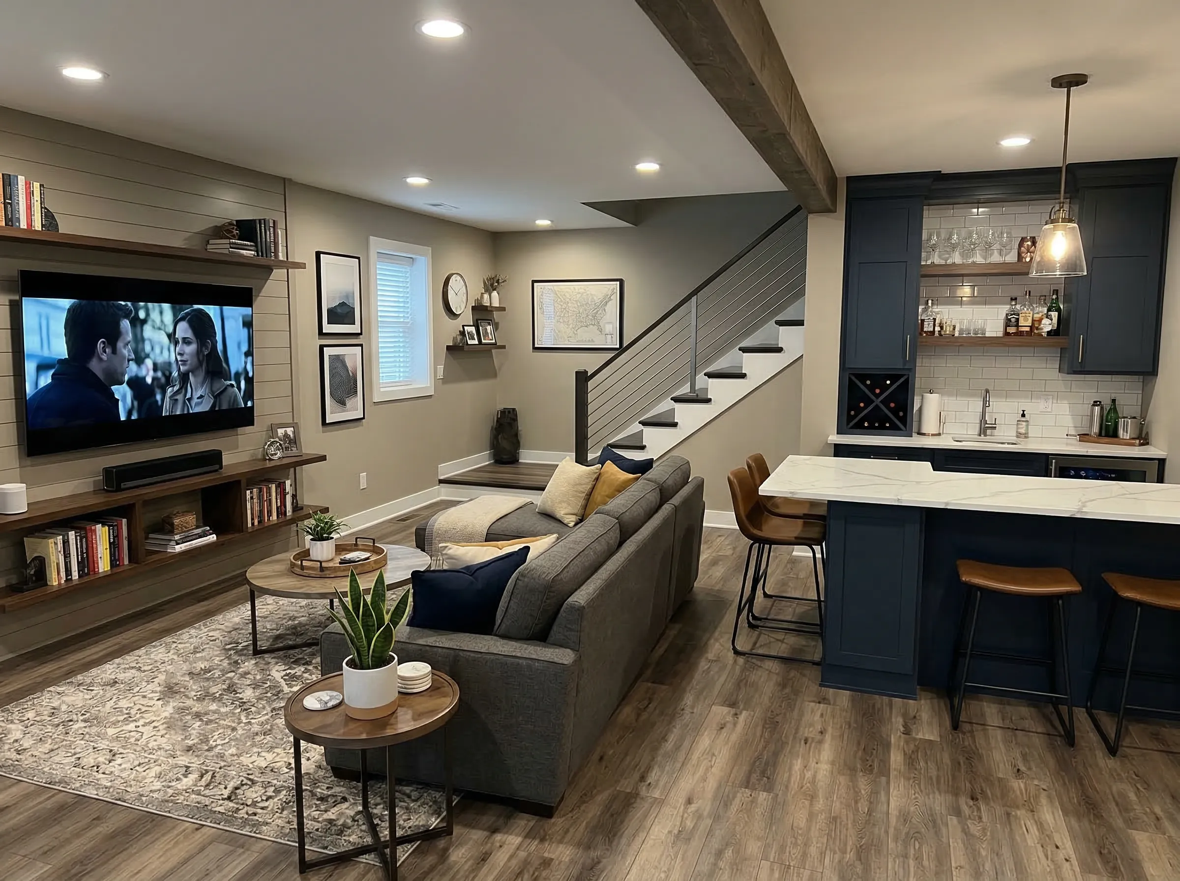 Finished basement living mi