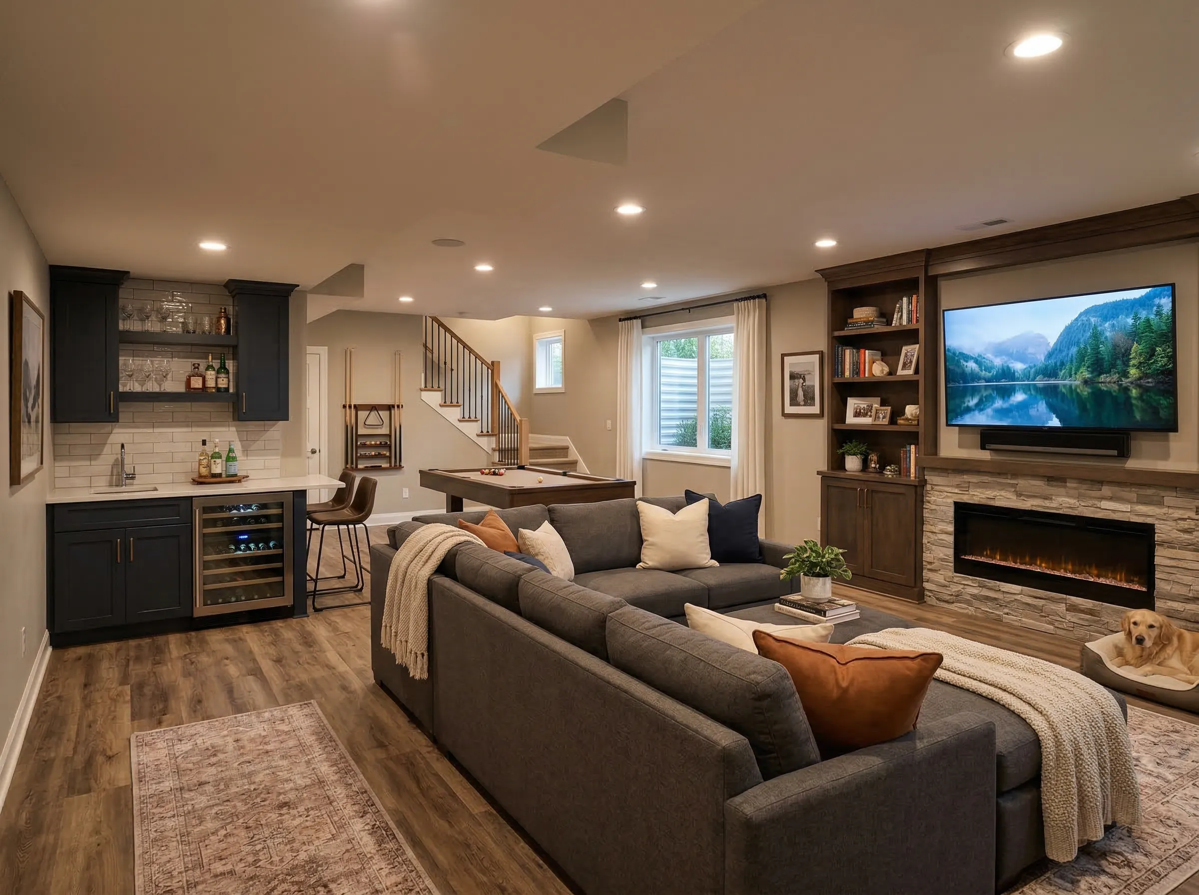 Modern basement ideas mi