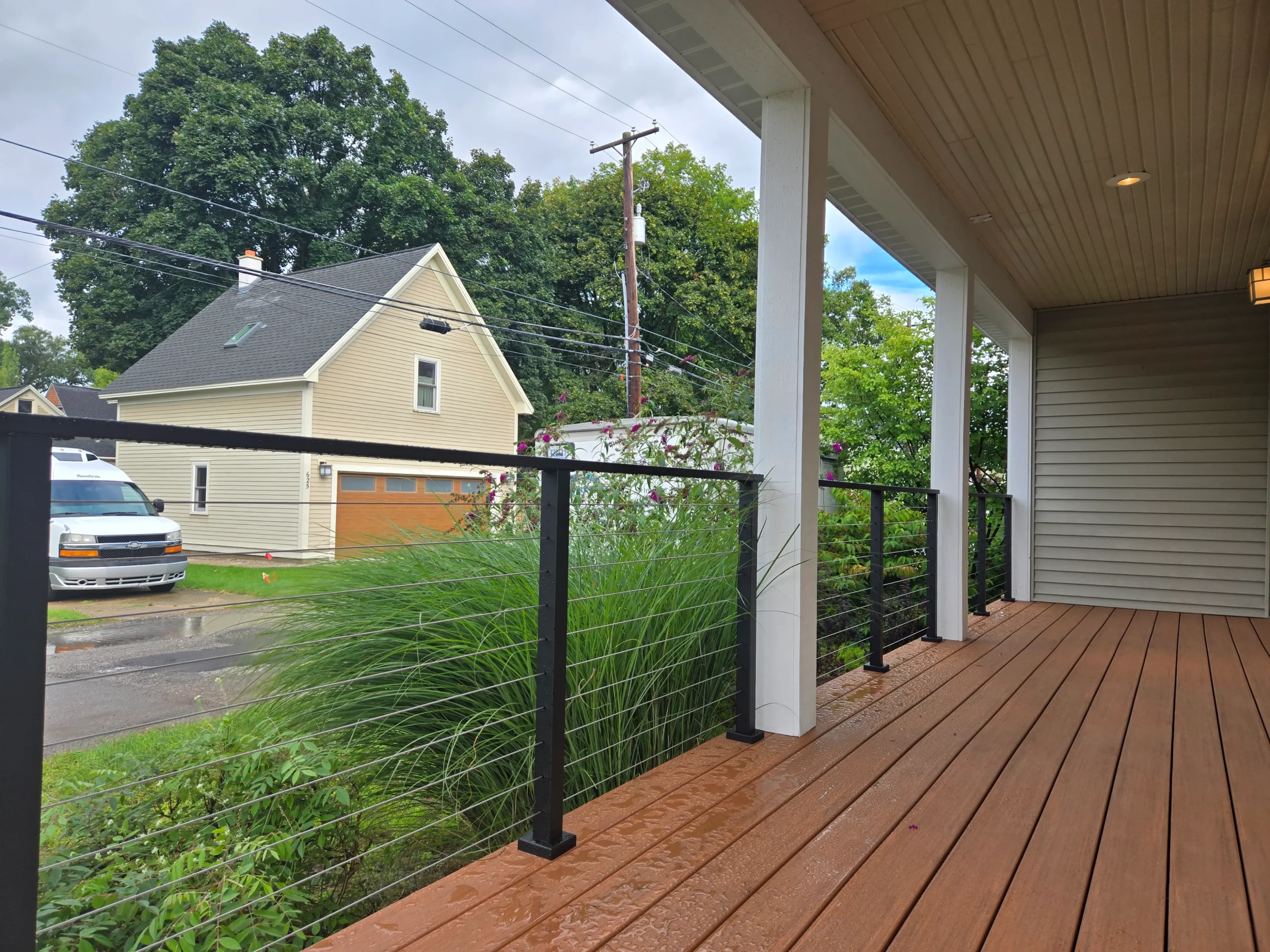 Custom glass patio railing mi