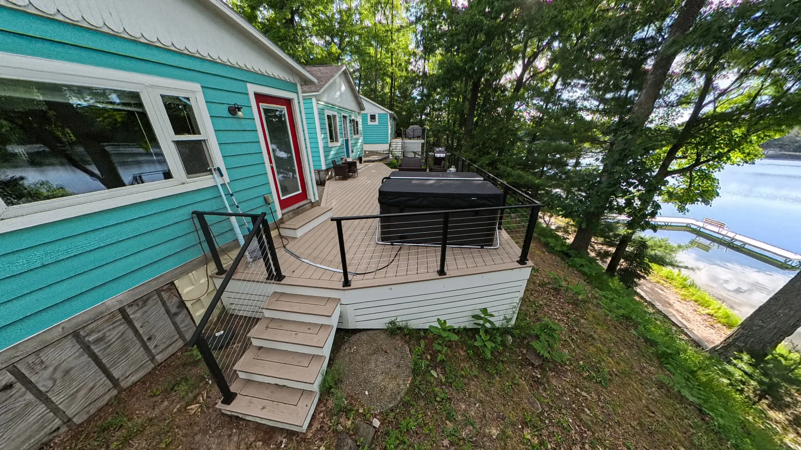 Exterior glass railing installation