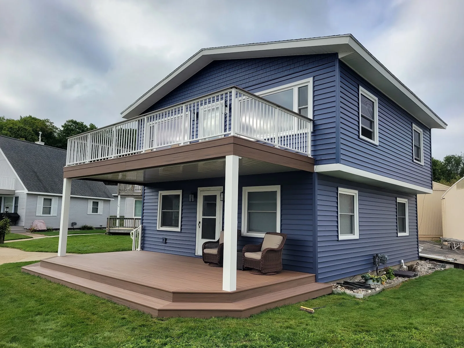Multi level composite deck construction in Echo Township MI