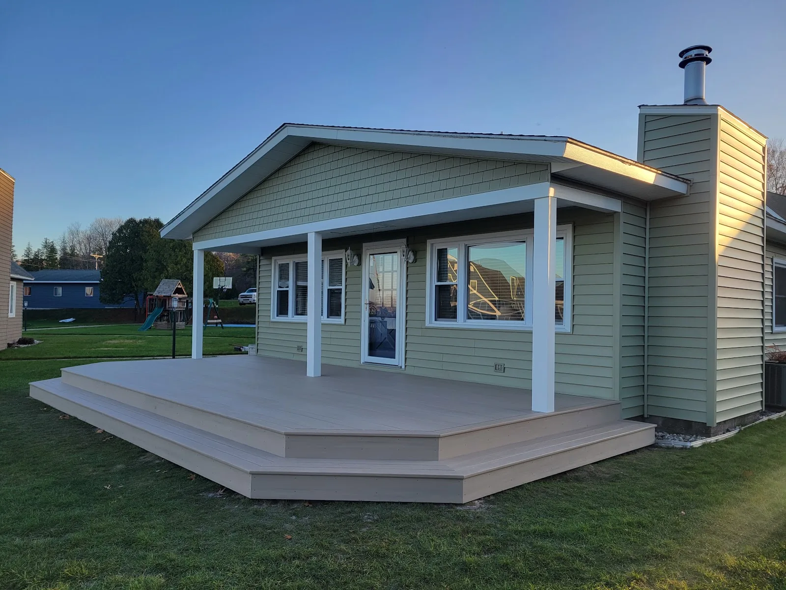 Spacious composite deck installation in Echo Township MI